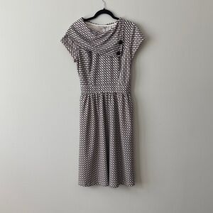 eShakti Monochrome Patterned Midi Dress